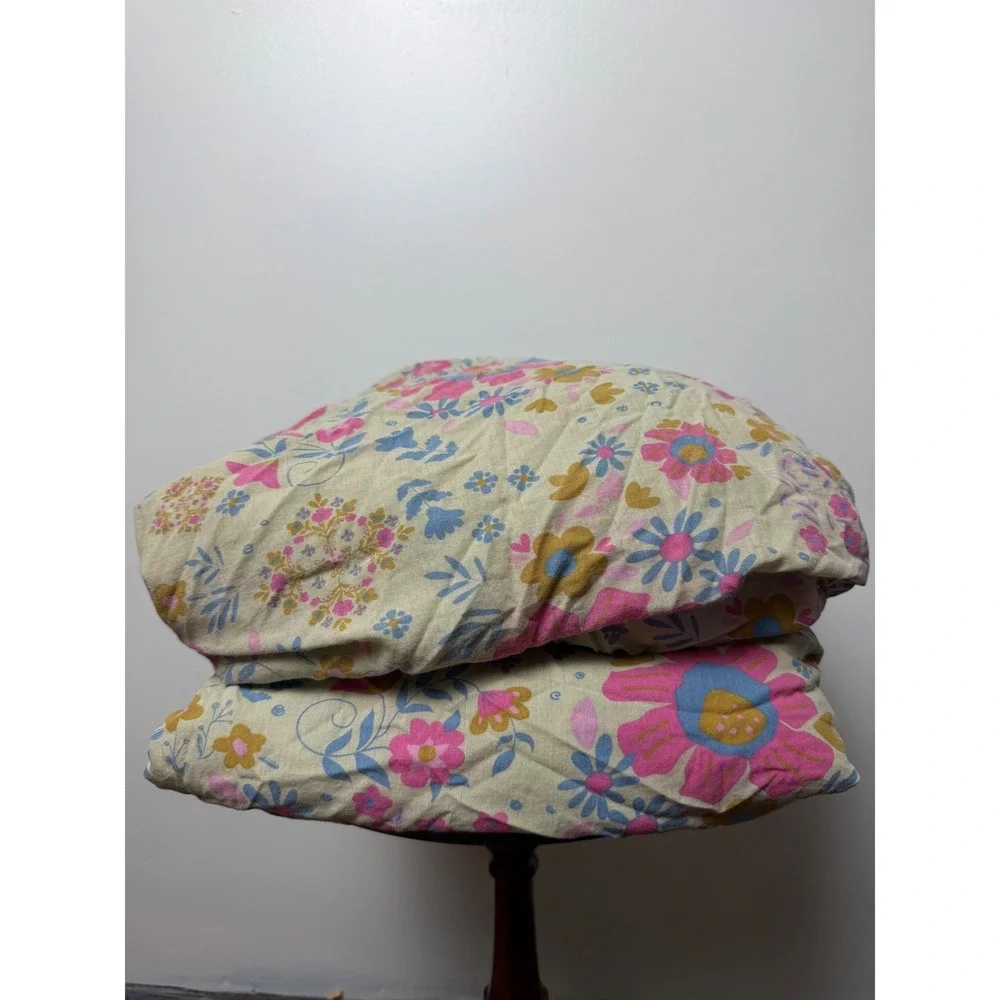 Natural Life Set (2) Twin Floral Fitted Bed Sheets 100% cotton boho maximalist